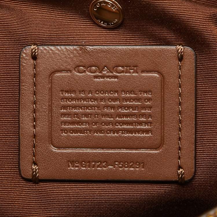 Pre Owned Coach Brown Signature Coated Canvas Small Christie Carryall Satchel