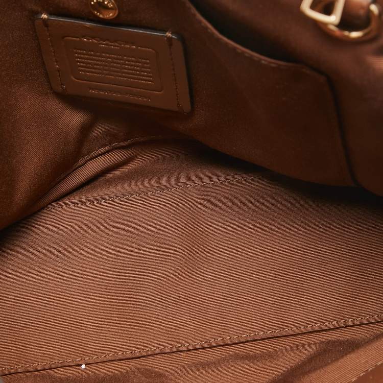 Pre Owned Coach Brown Signature Coated Canvas Small Christie Carryall Satchel
