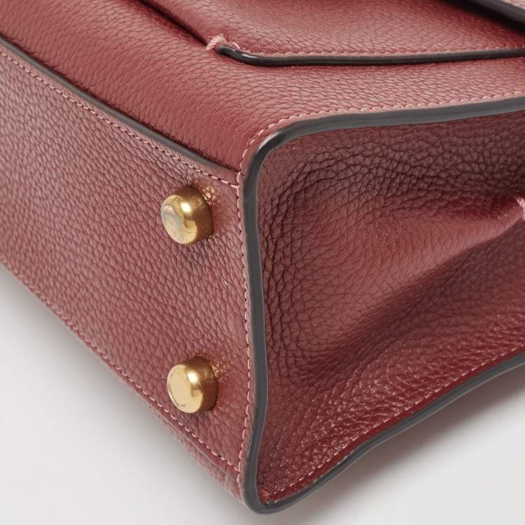 Pre Owned Coach Burgundy Leather Tabby Top Handle Bag