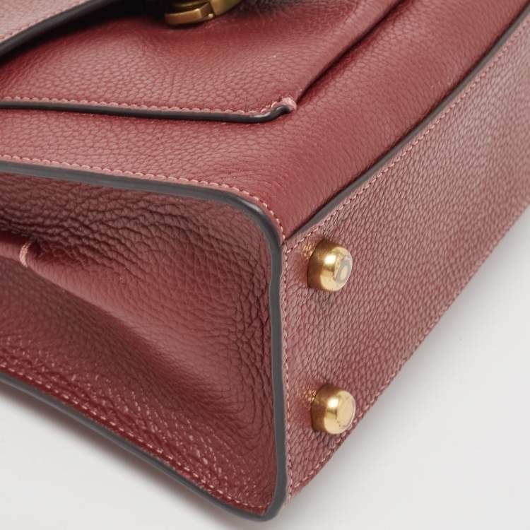 Pre Owned Coach Burgundy Leather Tabby Top Handle Bag
