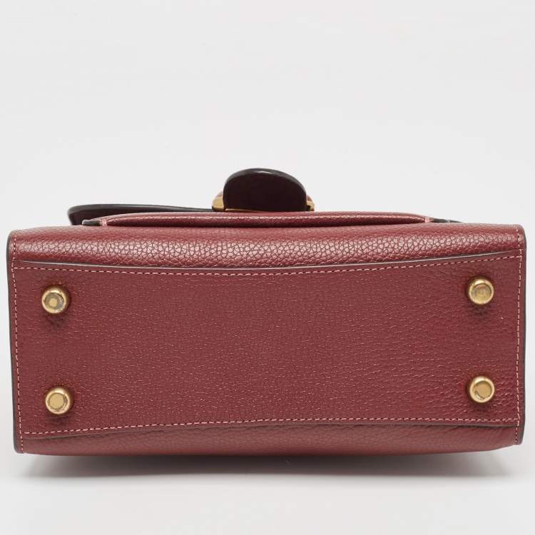 Pre Owned Coach Burgundy Leather Tabby Top Handle Bag
