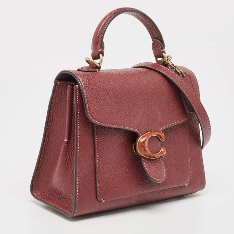 Pre Owned Coach Burgundy Leather Tabby Top Handle Bag