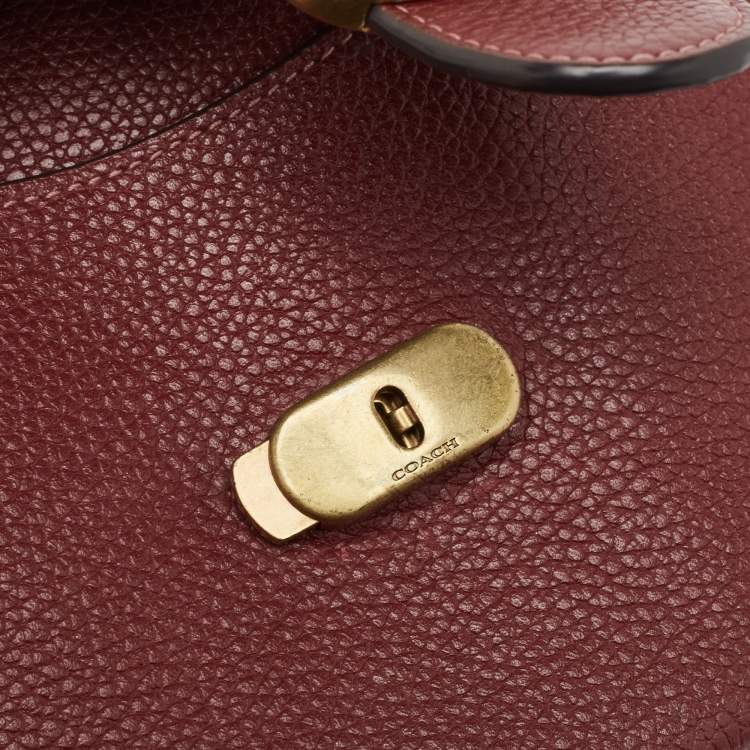 Pre Owned Coach Burgundy Leather Tabby Top Handle Bag