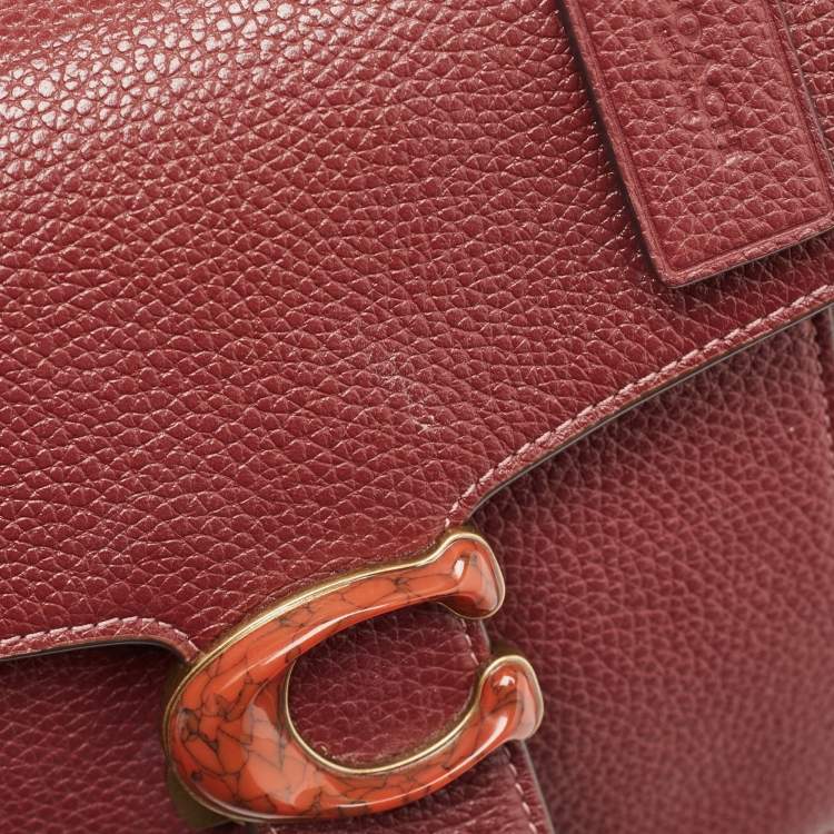 Pre Owned Coach Burgundy Leather Tabby Top Handle Bag
