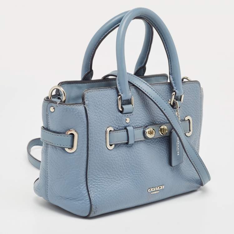 Pre Owned Coach Blue Leather Swagger 20 Tote