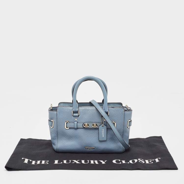 Pre Owned Coach Blue Leather Swagger 20 Tote
