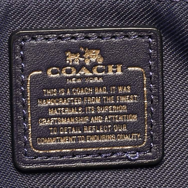 Pre Owned Coach Navy Blue Leather Swagger 33 Tote