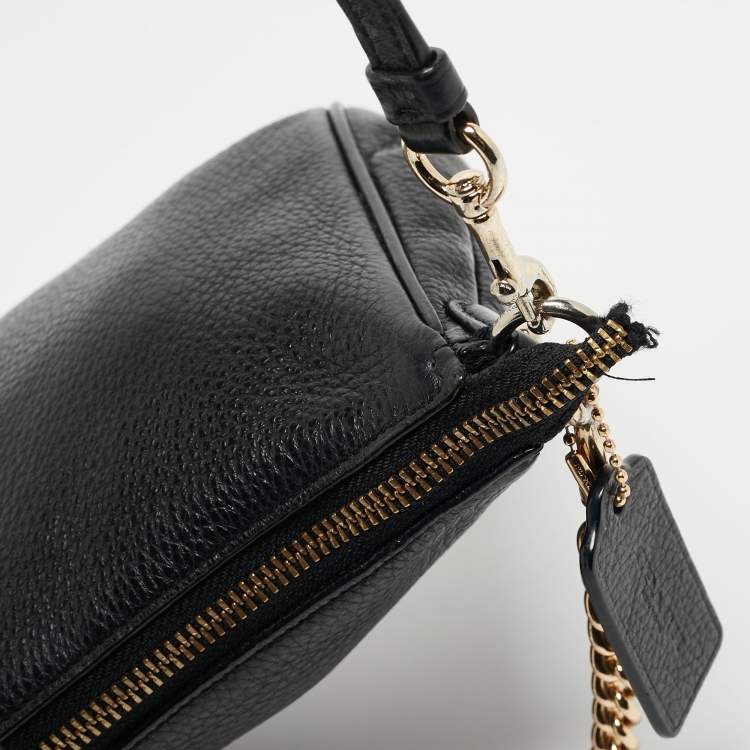 Pre Owned Coach Black Leather Carrie Crossbody Bag