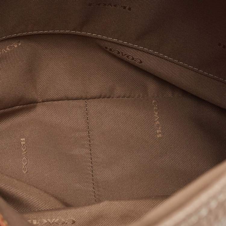 Pre Owned Coach Taupe Leather Cary Hobo