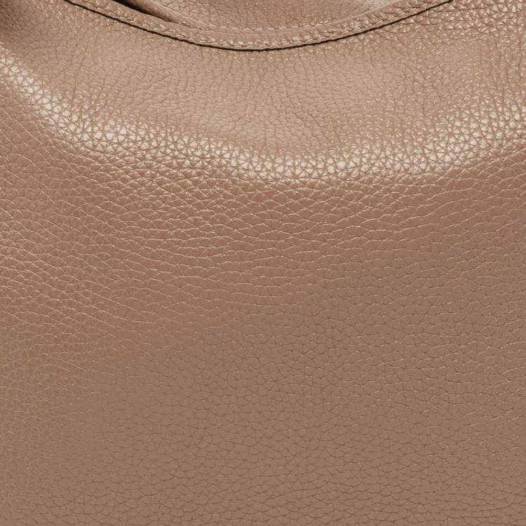 Pre Owned Coach Taupe Leather Cary Hobo