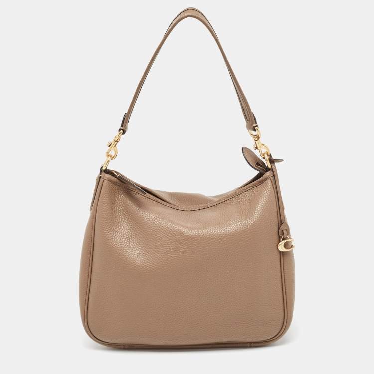 Coach Taupe Leather Cary Hobo Coach | The Luxury Closet