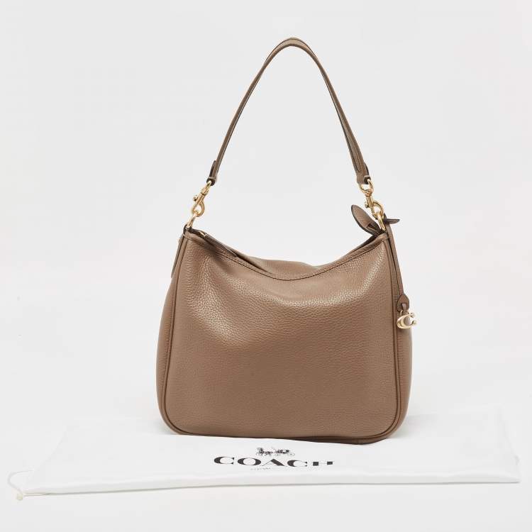 Pre Owned Coach Taupe Leather Cary Hobo