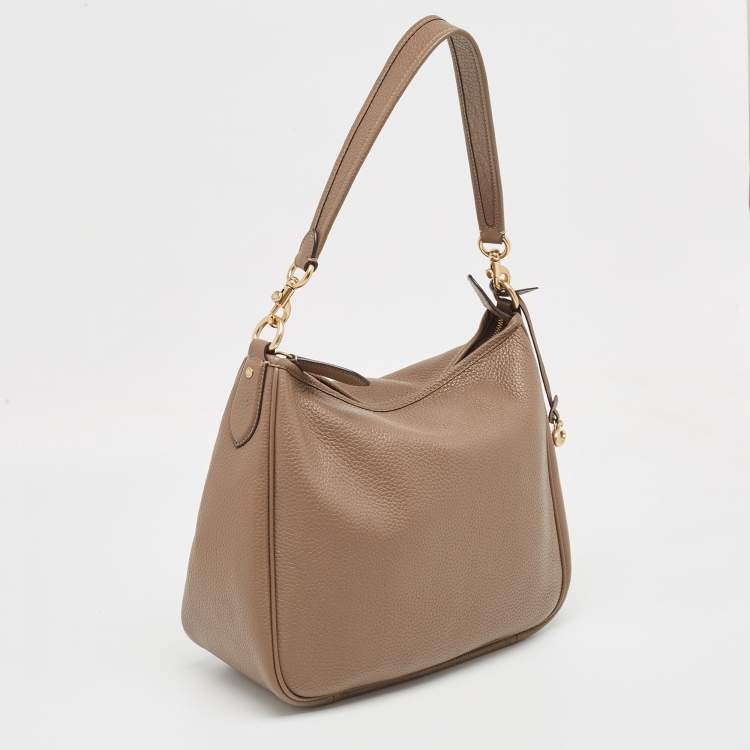 Pre Owned Coach Taupe Leather Cary Hobo