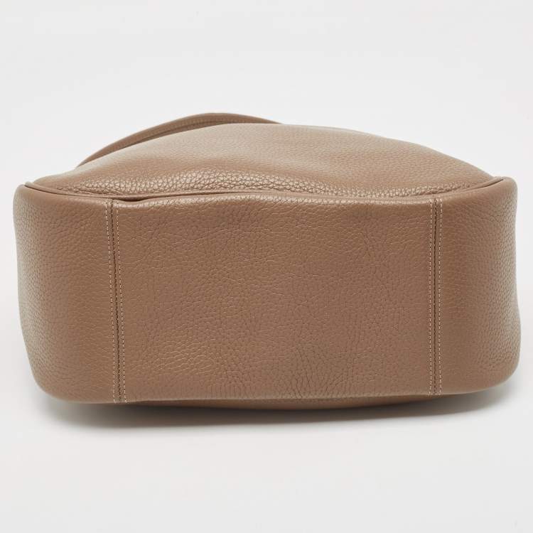 Pre Owned Coach Taupe Leather Cary Hobo