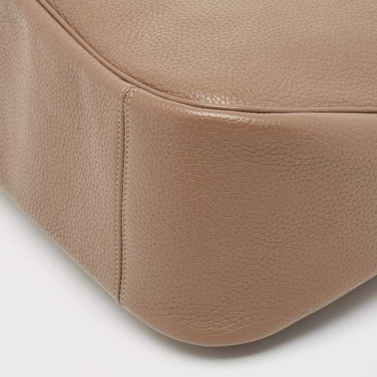 Pre Owned Coach Taupe Leather Cary Hobo