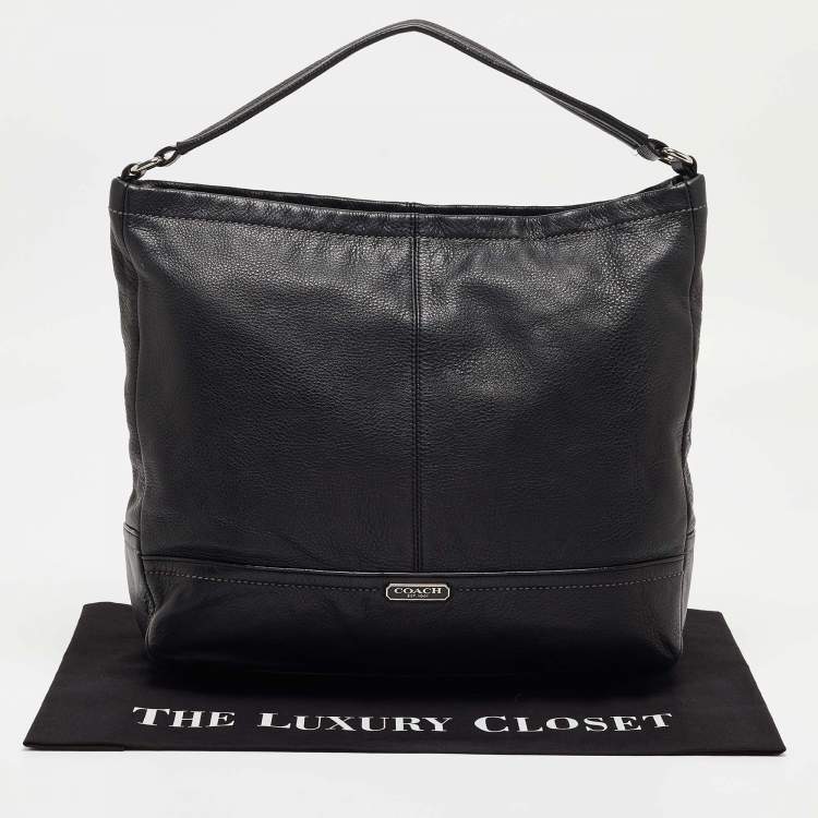 Pre Owned Coach Black Leather Park Hobo