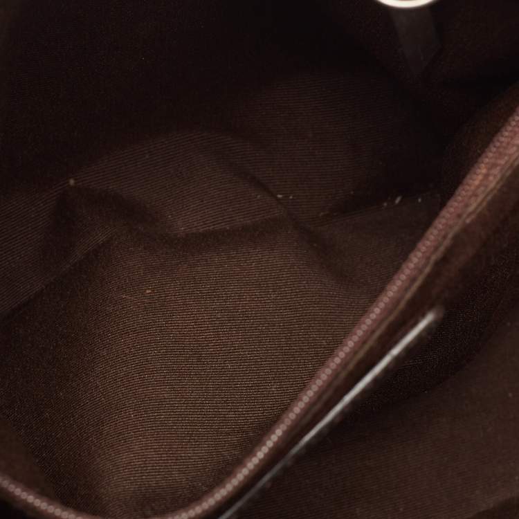 Pre Owned Coach Dark Brown/Beige Signature Canvas and Leather Hampton Tote