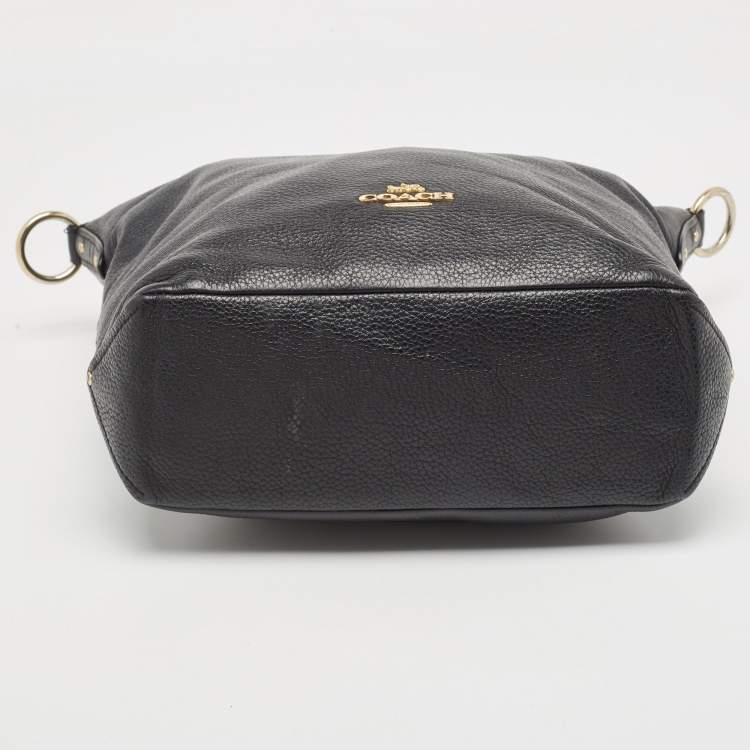 Pre Owned Coach Black Leather Abby Duffle Bag