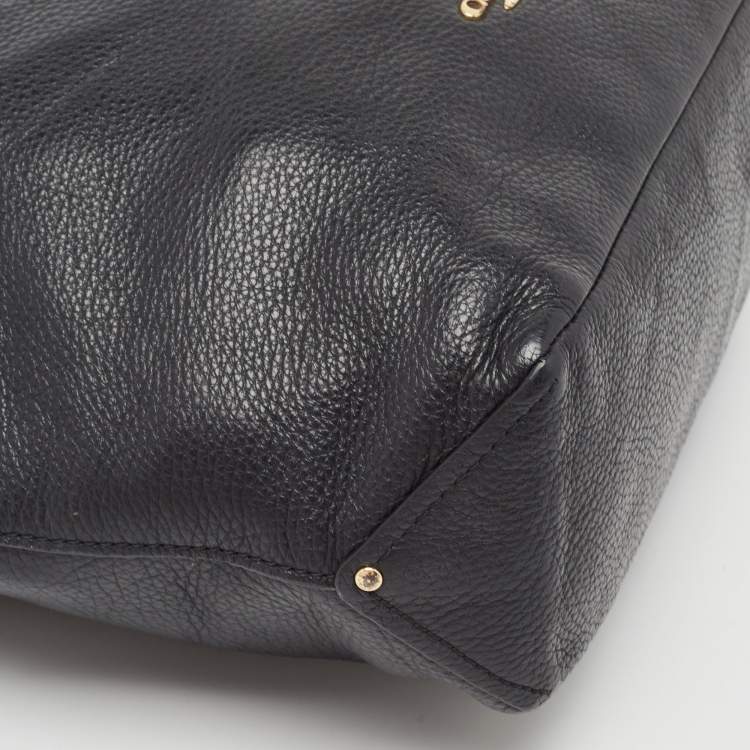 Pre Owned Coach Black Leather Abby Duffle Bag