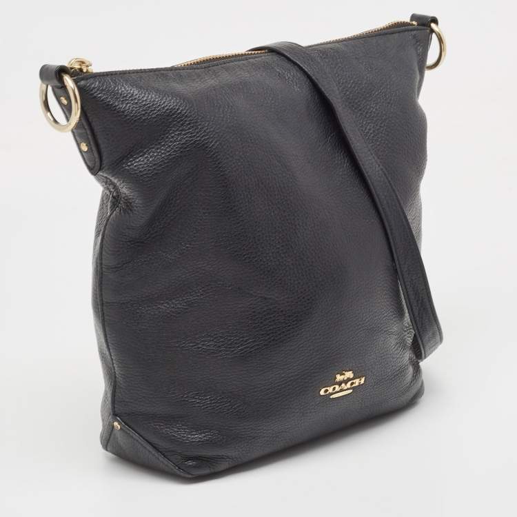 Pre Owned Coach Black Leather Abby Duffle Bag