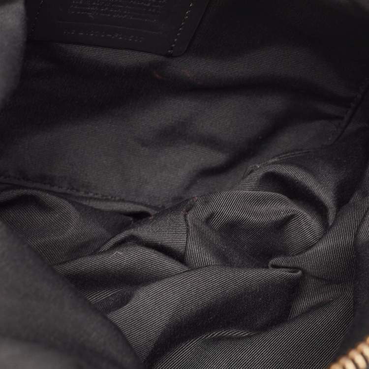 Pre Owned Coach Black Leather Abby Duffle Bag