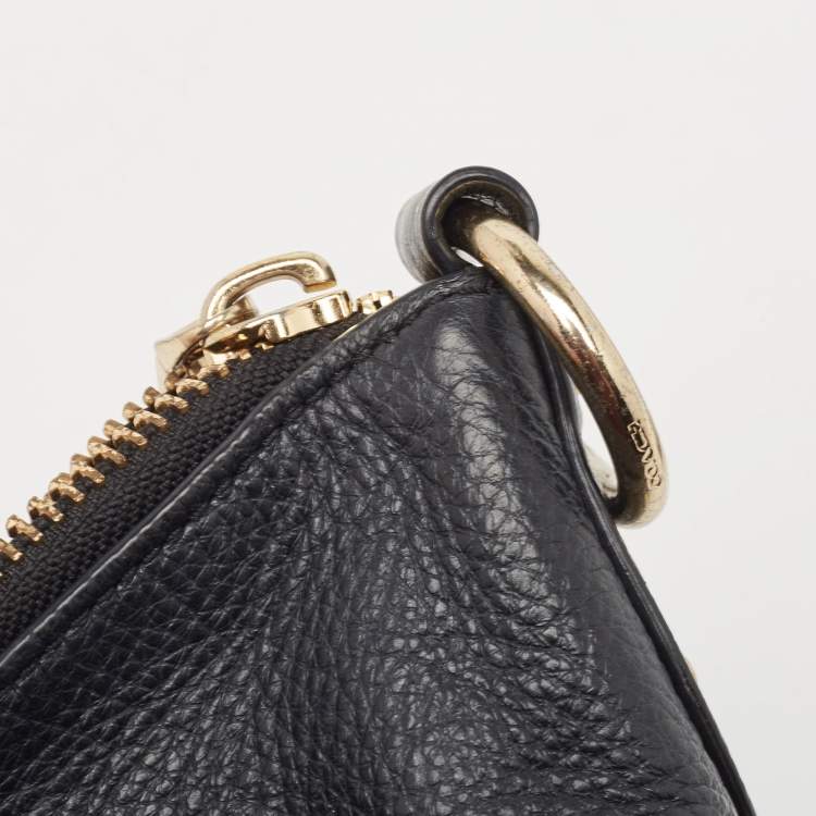 Pre Owned Coach Black Leather Abby Duffle Bag