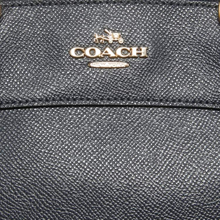 Pre Owned Coach Navy Blue Leather Mini Brooke Carryall Satchel