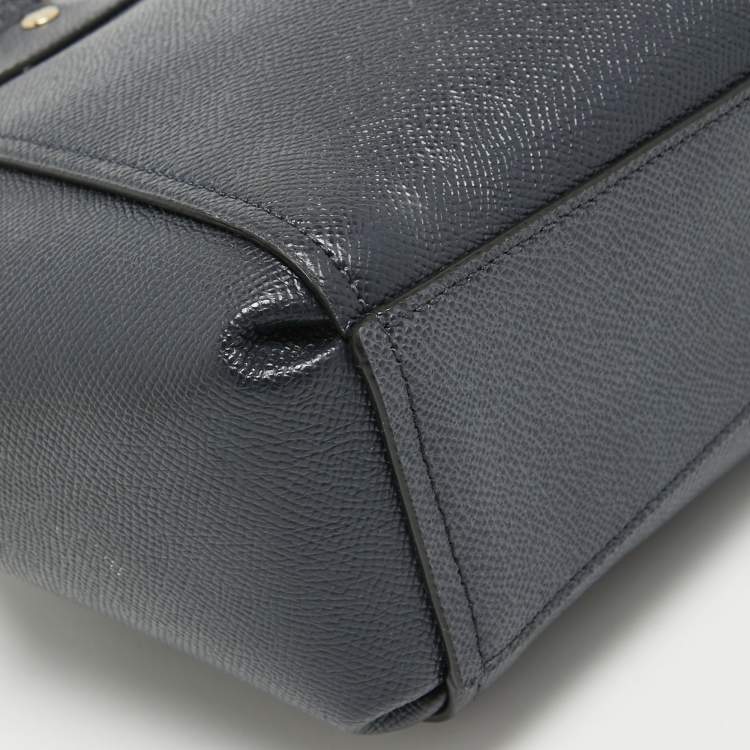 Pre Owned Coach Navy Blue Leather Mini Brooke Carryall Satchel