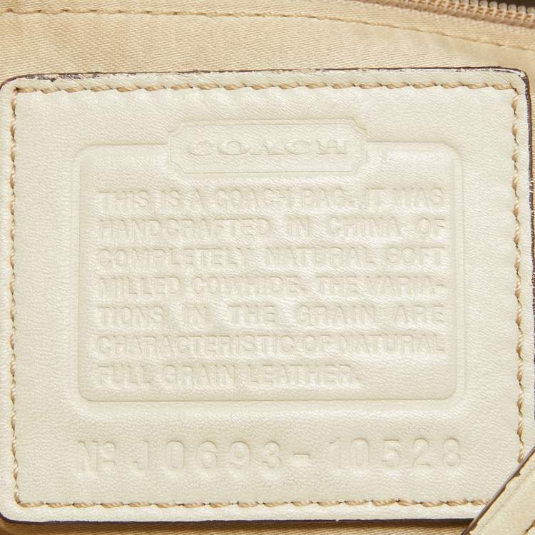 Pre Owned Coach Off White Leather Hampton Tote