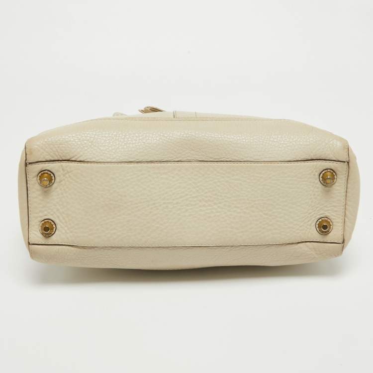 Pre Owned Coach Off White Leather Hampton Tote