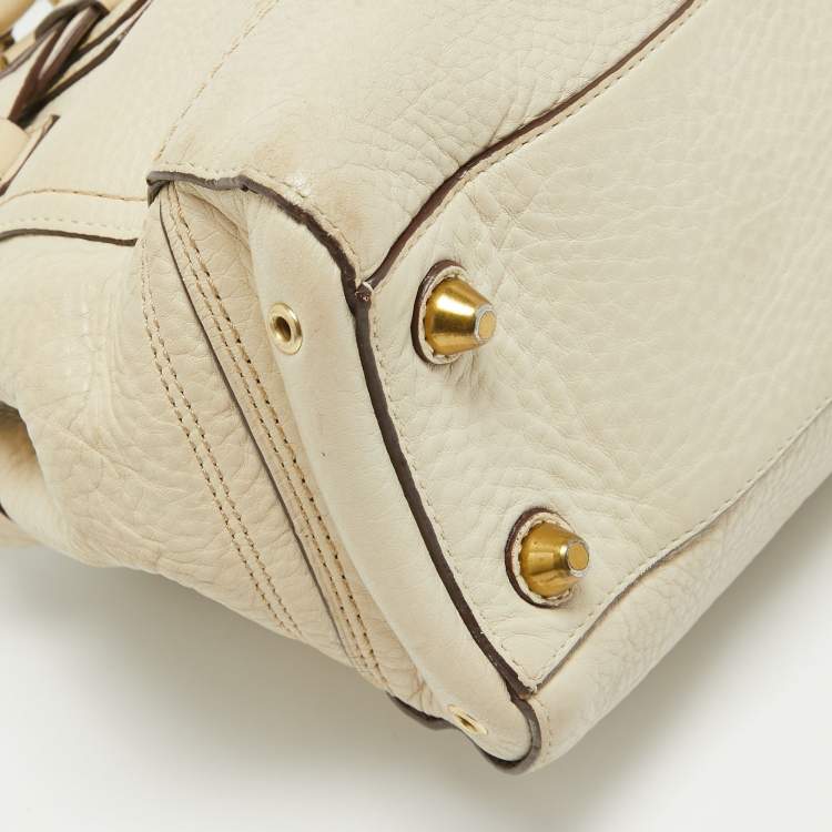 Pre Owned Coach Off White Leather Hampton Tote