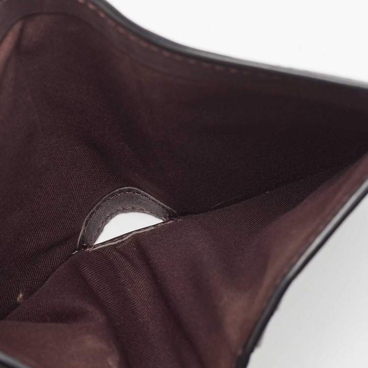 Pre Owned Coach Black Leather Tabby Compact Wallet