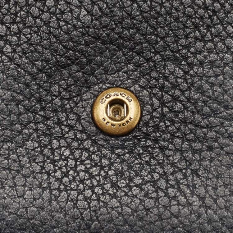 Pre Owned Coach Black Leather Tabby Compact Wallet