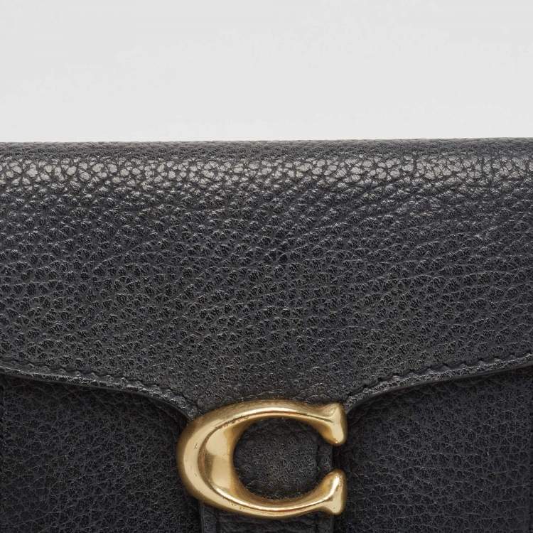 Pre Owned Coach Black Leather Tabby Compact Wallet