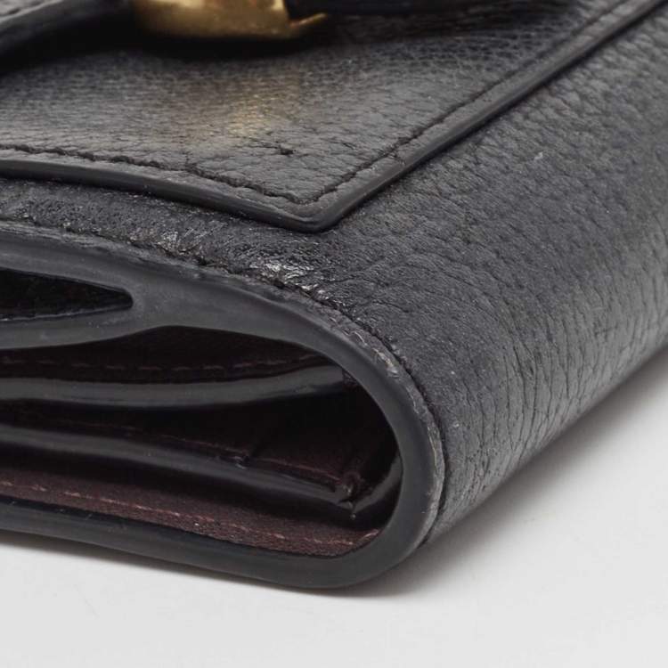 Pre Owned Coach Black Leather Tabby Compact Wallet