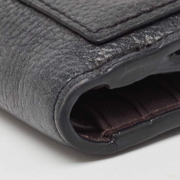 Pre Owned Coach Black Leather Tabby Compact Wallet