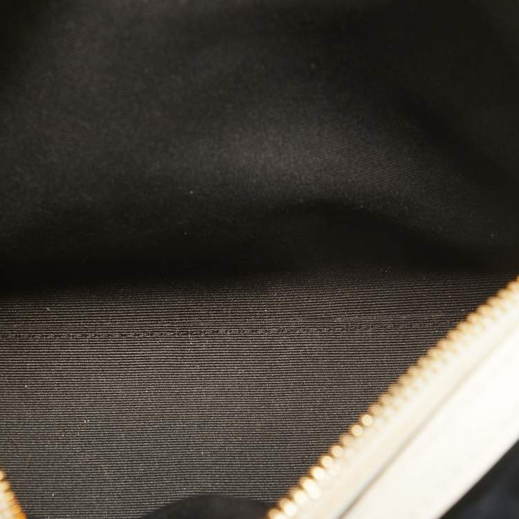 Pre Owned Coach Black/Beige Signature Coated Canvas and Leather Lillie Satchel