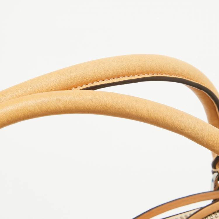 Pre Owned Coach Cream Leather Borough Tote