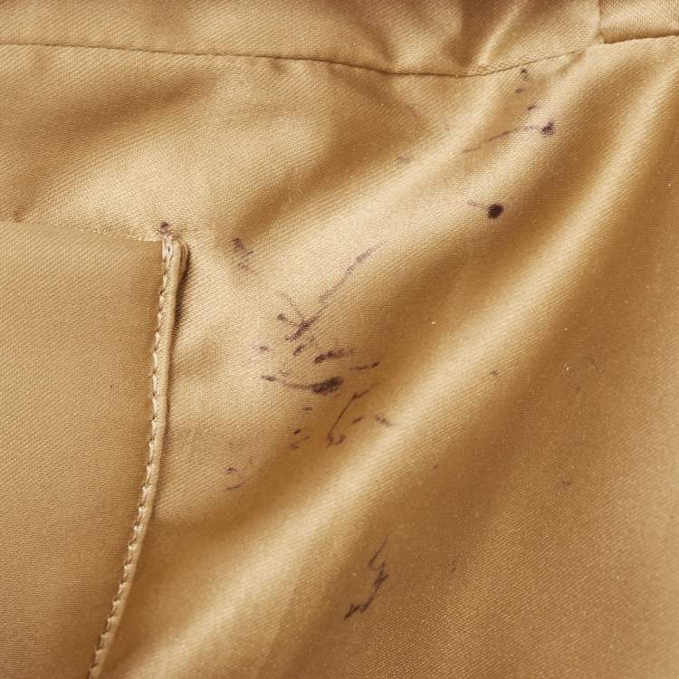 Pre Owned Coach Beige/Burgundy Signature Canvas and Leather Carrie Tote