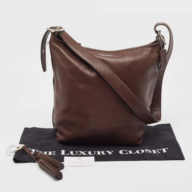 Pre Owned Coach Brown Leather Legacy Tassel Shoulder Bag