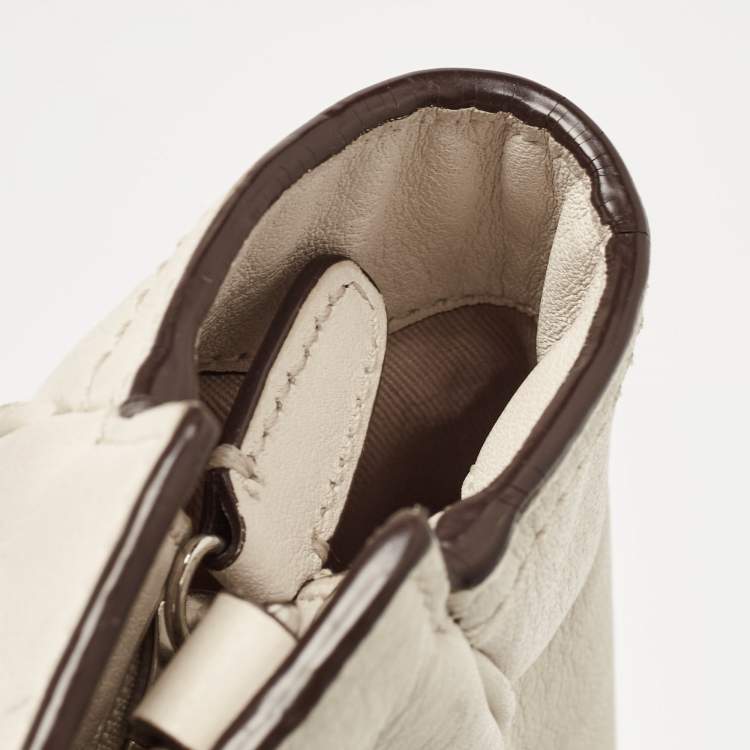 Pre Owned Coach Off White Leather Legacy Tassel Tote