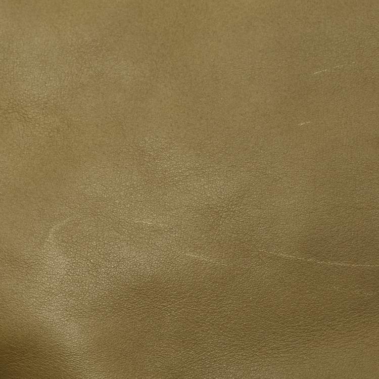 Pre Owned Coach Olive Green Leather Bleecker Bucket Bag