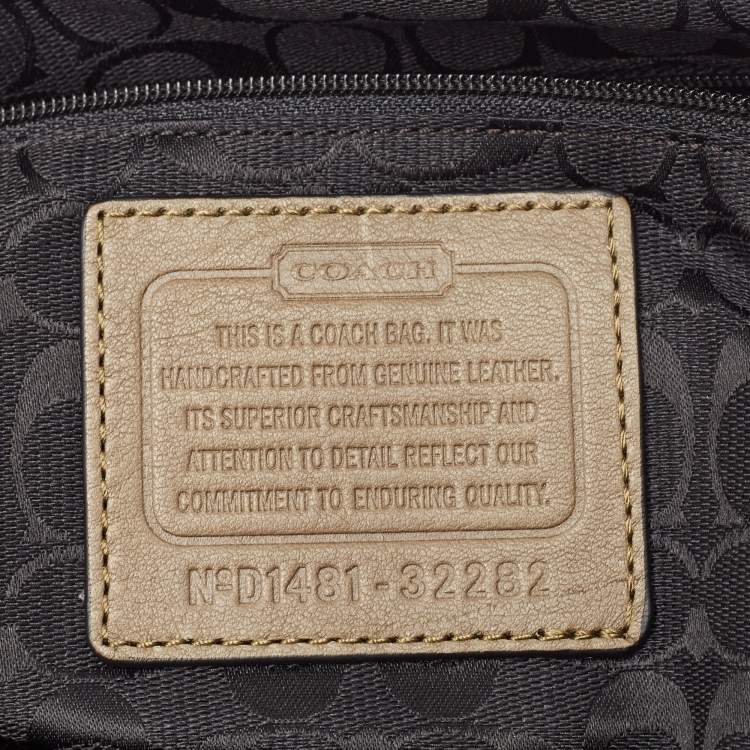 Pre Owned Coach Olive Green Leather Bleecker Bucket Bag
