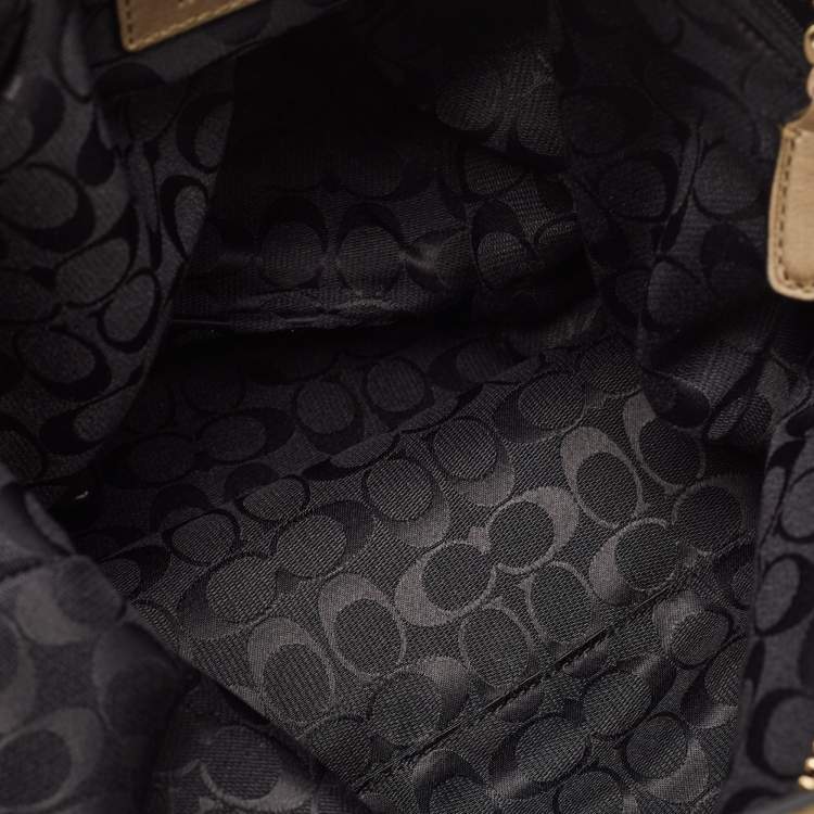 Pre Owned Coach Olive Green Leather Bleecker Bucket Bag