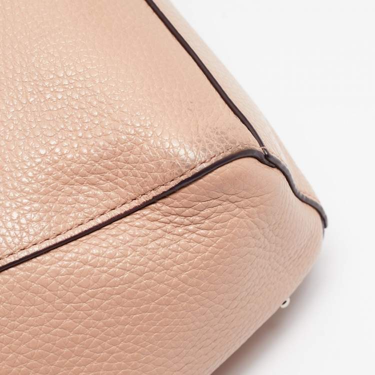 Pre Owned Coach Peach Leather Small Kelsey Satchel