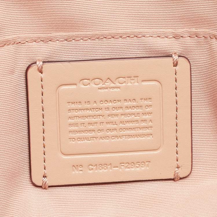 Pre Owned Coach Peach Leather Small Kelsey Satchel