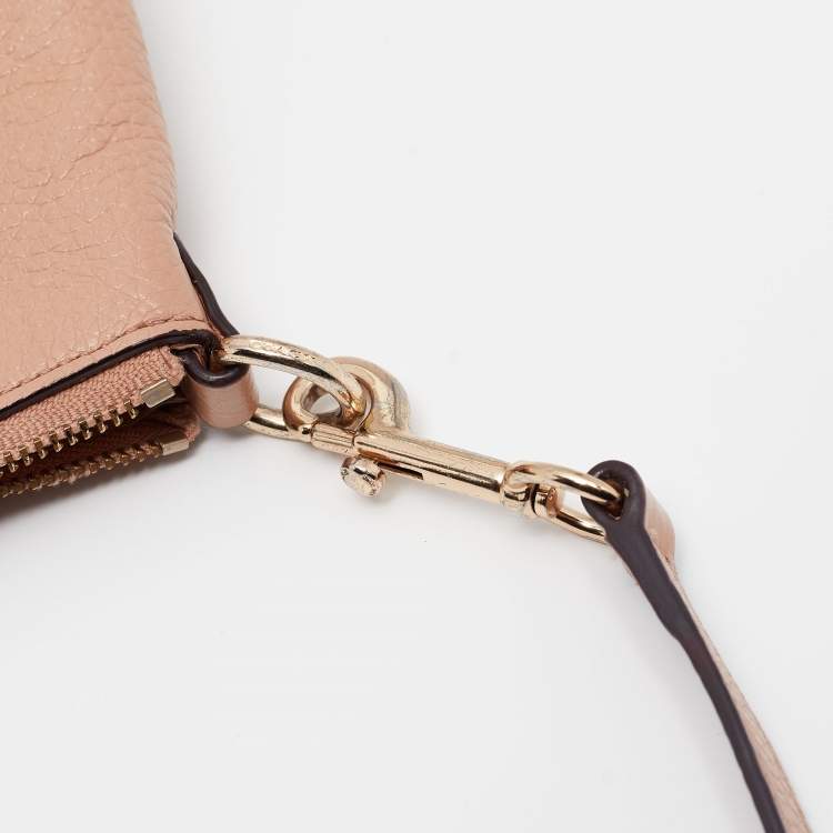 Pre Owned Coach Peach Leather Small Kelsey Satchel