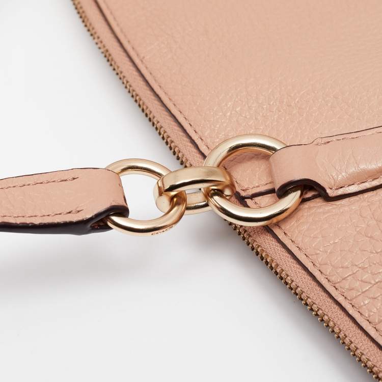 Pre Owned Coach Peach Leather Small Kelsey Satchel