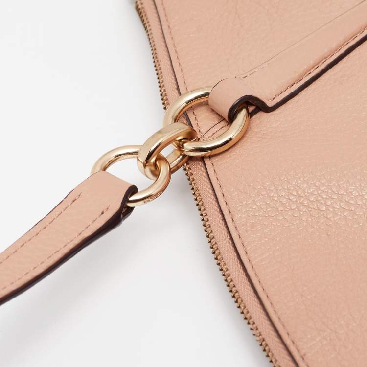Pre Owned Coach Peach Leather Small Kelsey Satchel