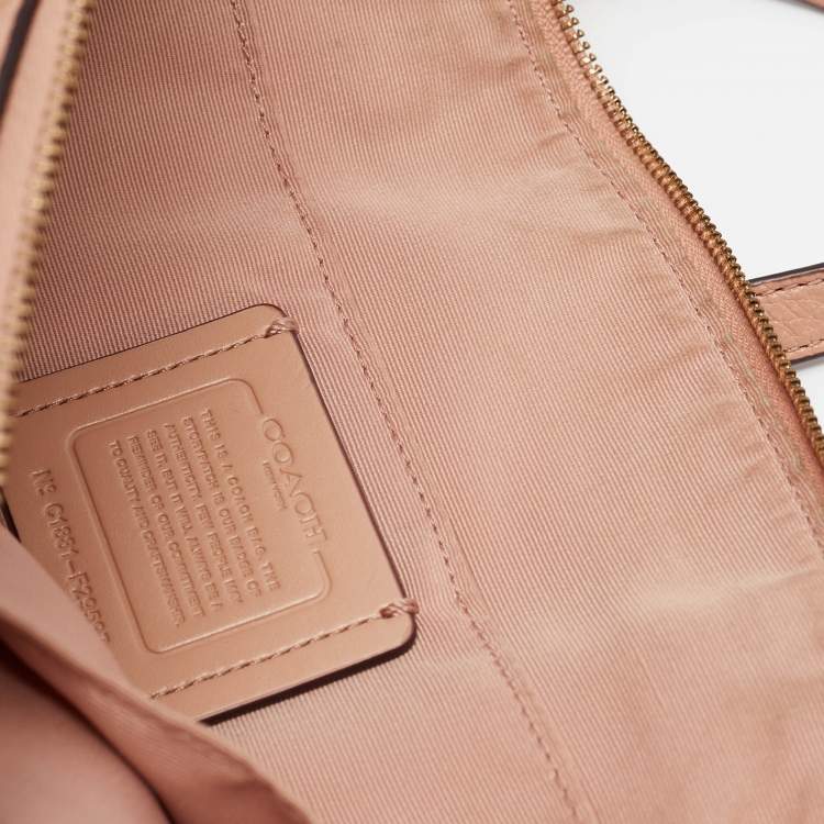 Pre Owned Coach Peach Leather Small Kelsey Satchel